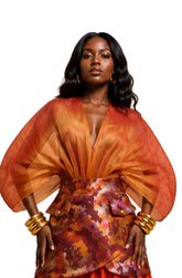 Jellyfish Pleats Top (Orange)