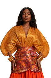 Jellyfish Pleats Top (Orange)