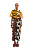 Brown and White Culottes
