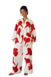 Ufan Slit Tunic Top (Red)