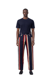Men Aso-Oke Pants (Blue/Wine)