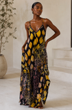 Reema Sleeveless Dress (Yellow & Purple)
