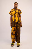 Yellow and Brown Multiprint Culottes