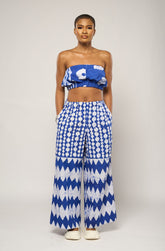 Blue and White Culottes