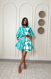 Teal and White Shorts