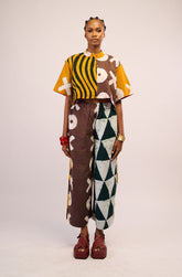 Brown and White Culottes