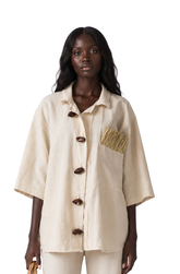 Earthy Raffia Shirt