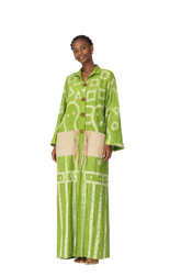 Hand Drawn Kaftan (Lemon Green)