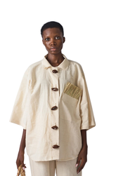 Earthy Raffia Shirt