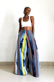 Denim and Aso-oke Pants
