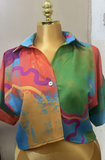 Printed Cropped Shirt