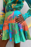 Printed Pleated Skirt