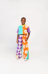 Kids Sea Green and Orange Crop Shirt