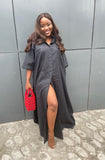 Olivia Linen Dress Black