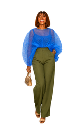 Jellyfish Pleats Top (Royal blue)