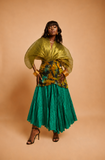 Crinkle Batik Peplum Skirt