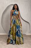 Cara Dress (Blue & Green)