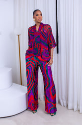 Imani Wavy Print Set (Red)