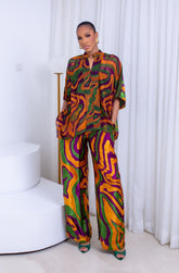 Imani Wavy Print Set (Yellow)