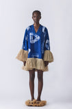 Straw Mini Dress (Blue)