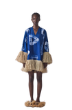 Straw Mini Dress (Blue)