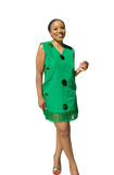 Aso Oke Shift Dress (Green)