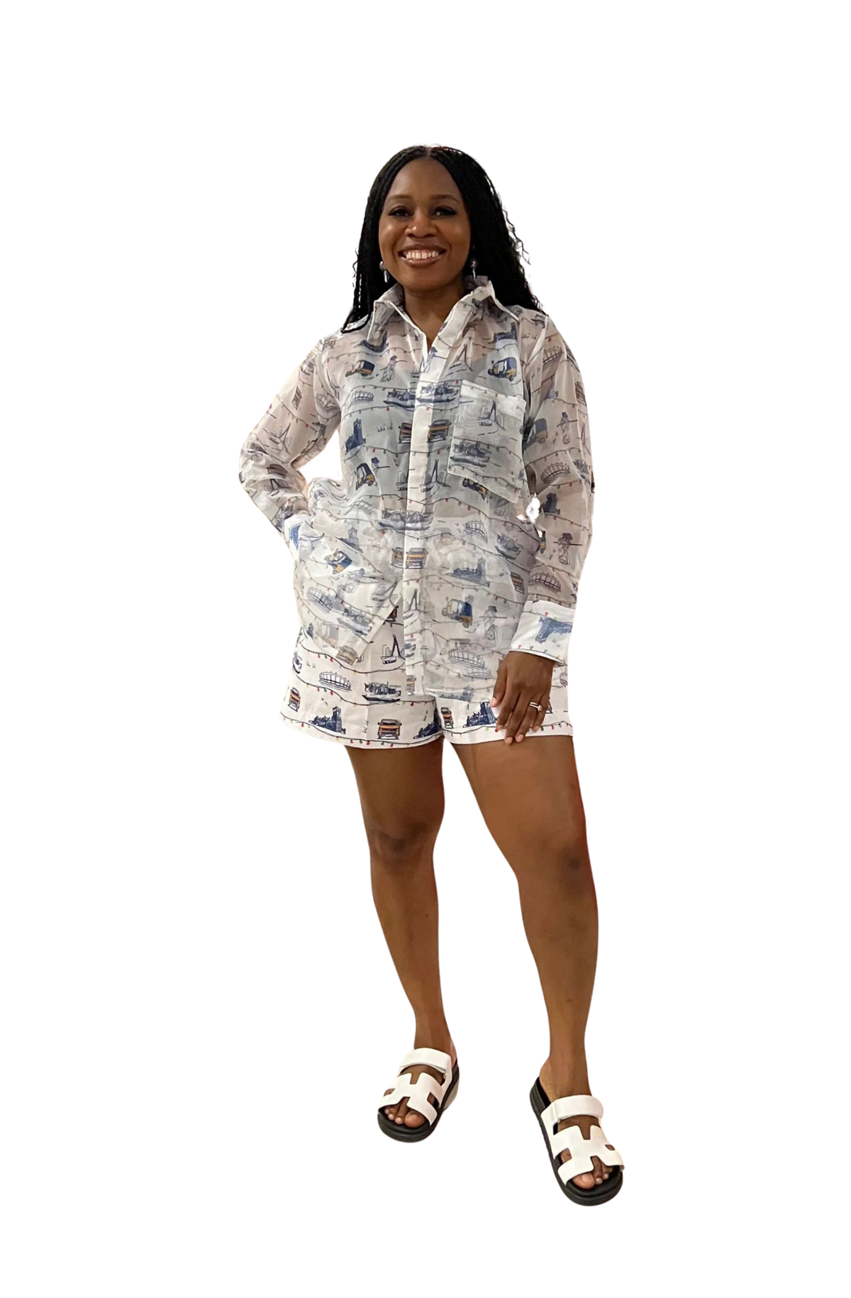 Eko Ile Organza Shorts set