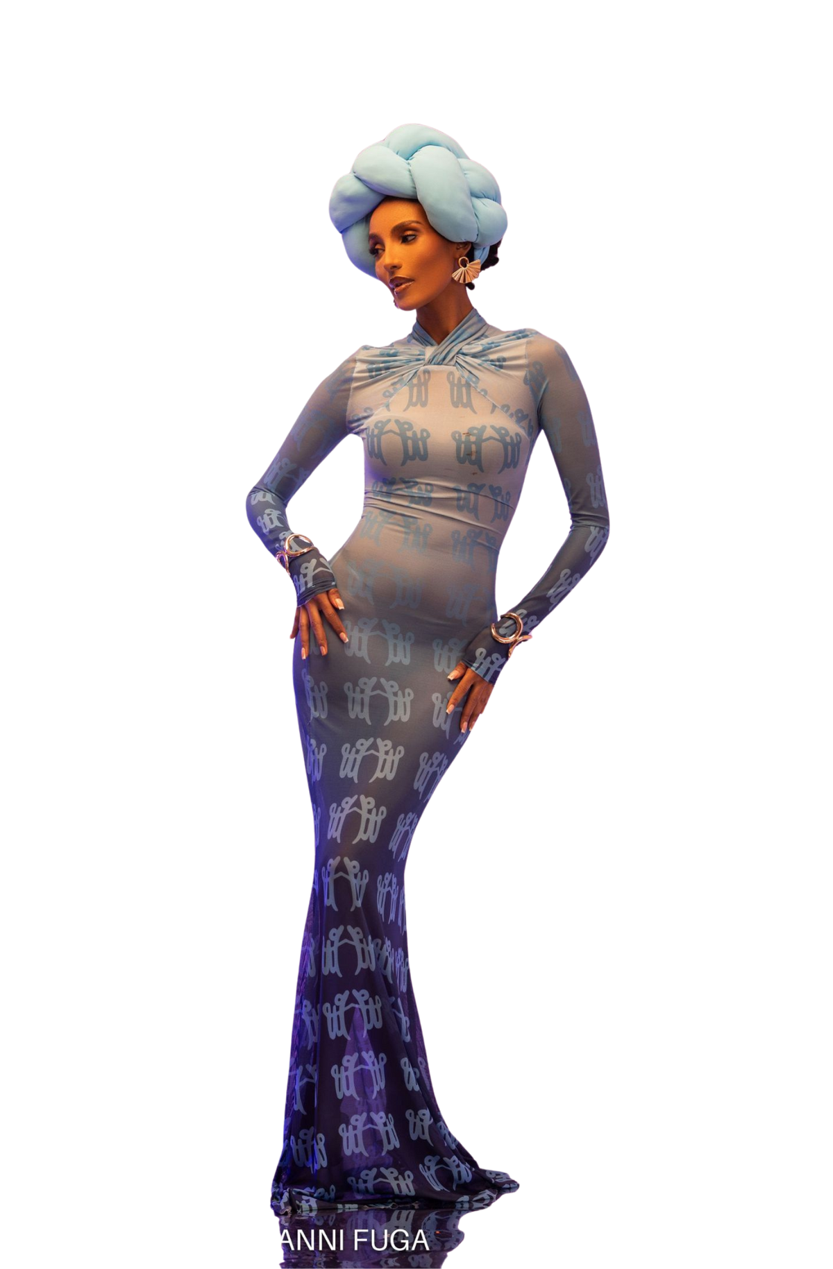 Iris Degraded Dress (Blue)