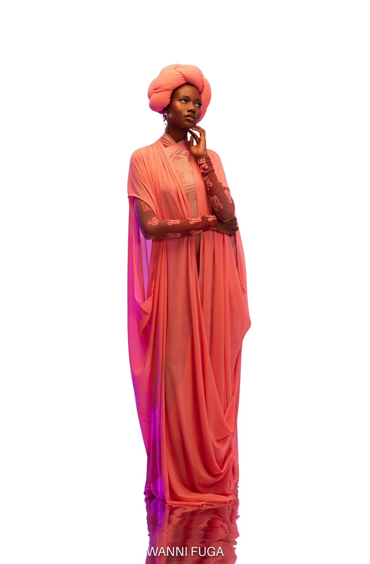Iris Degraded Dress (Peach)