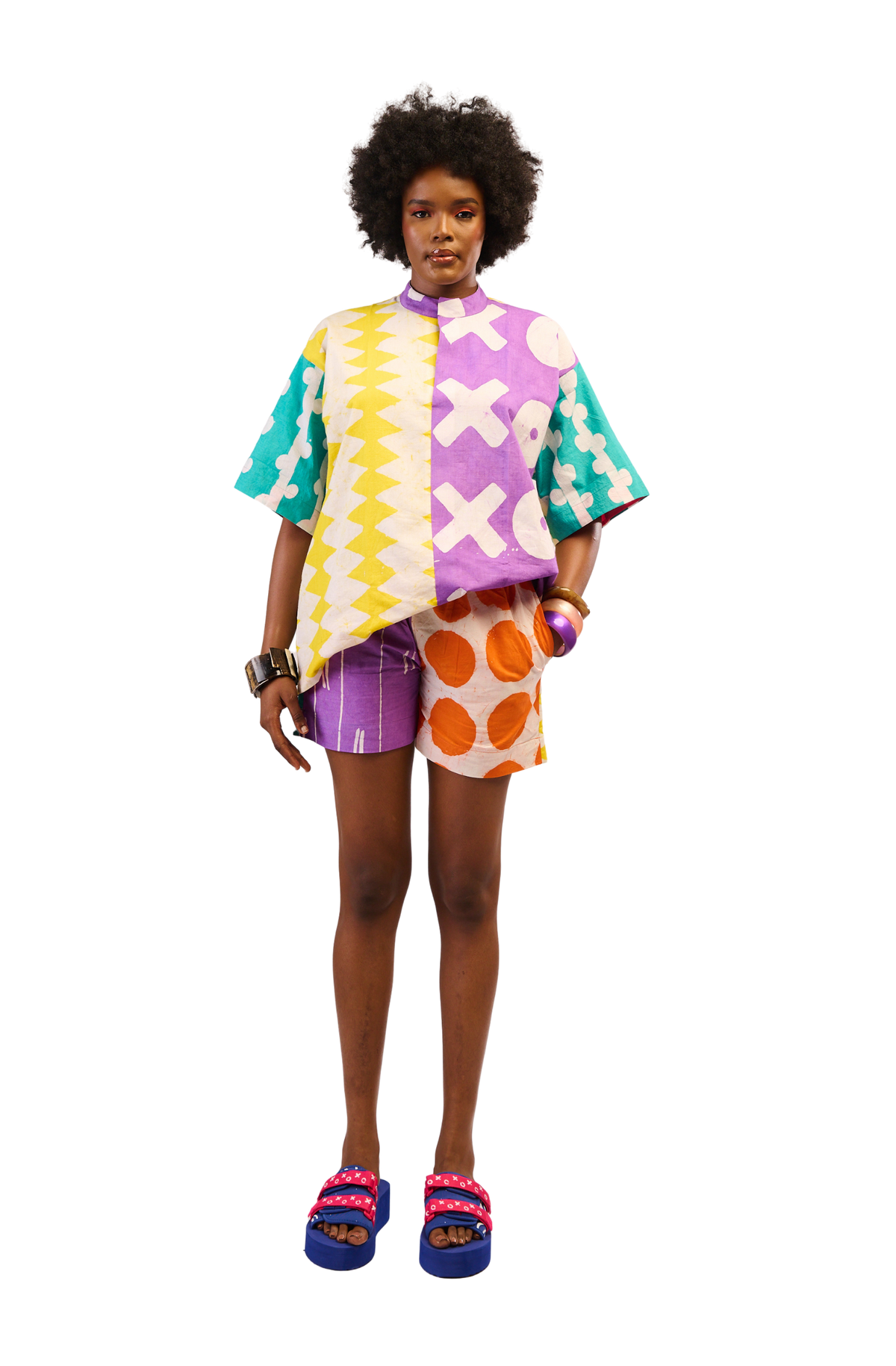 Yellow and White Multicolour Shirt