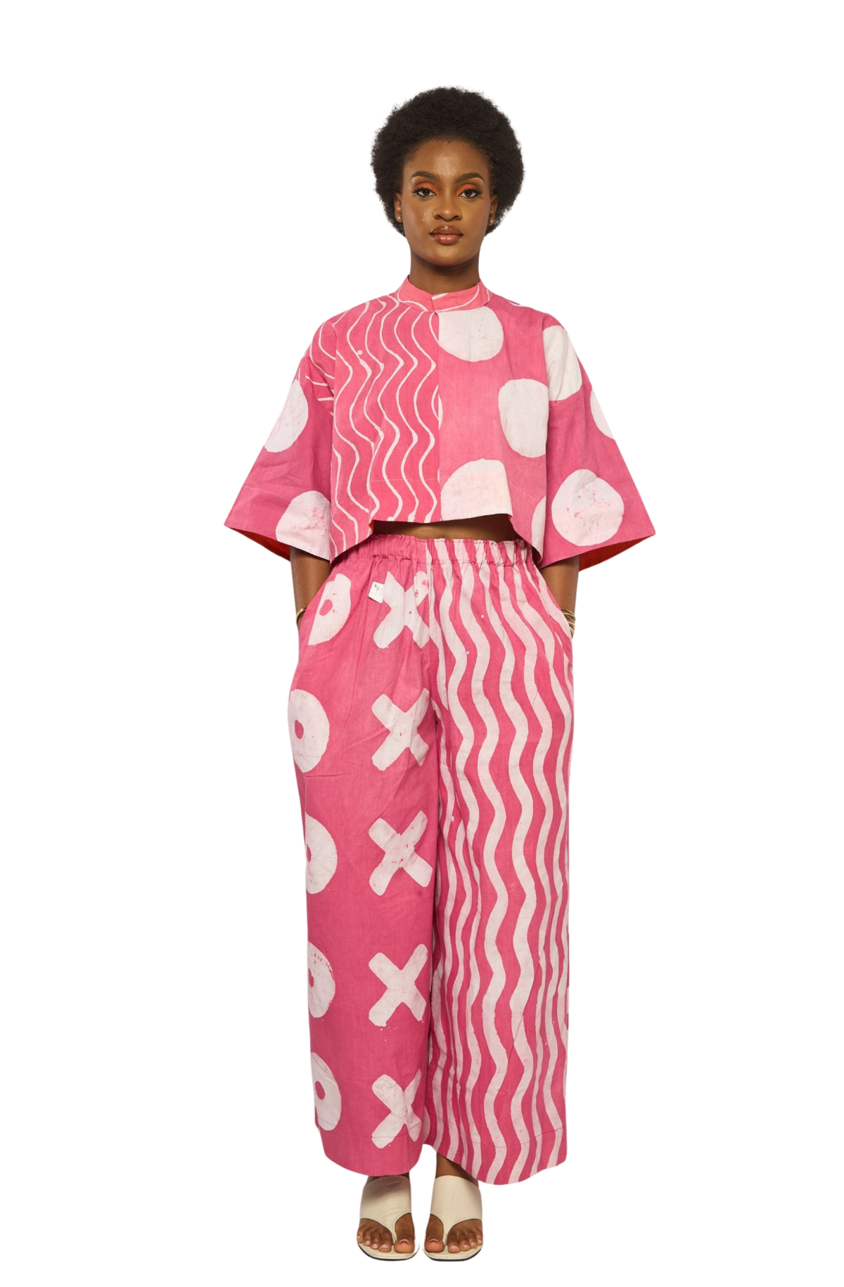 Pink and White Culottes