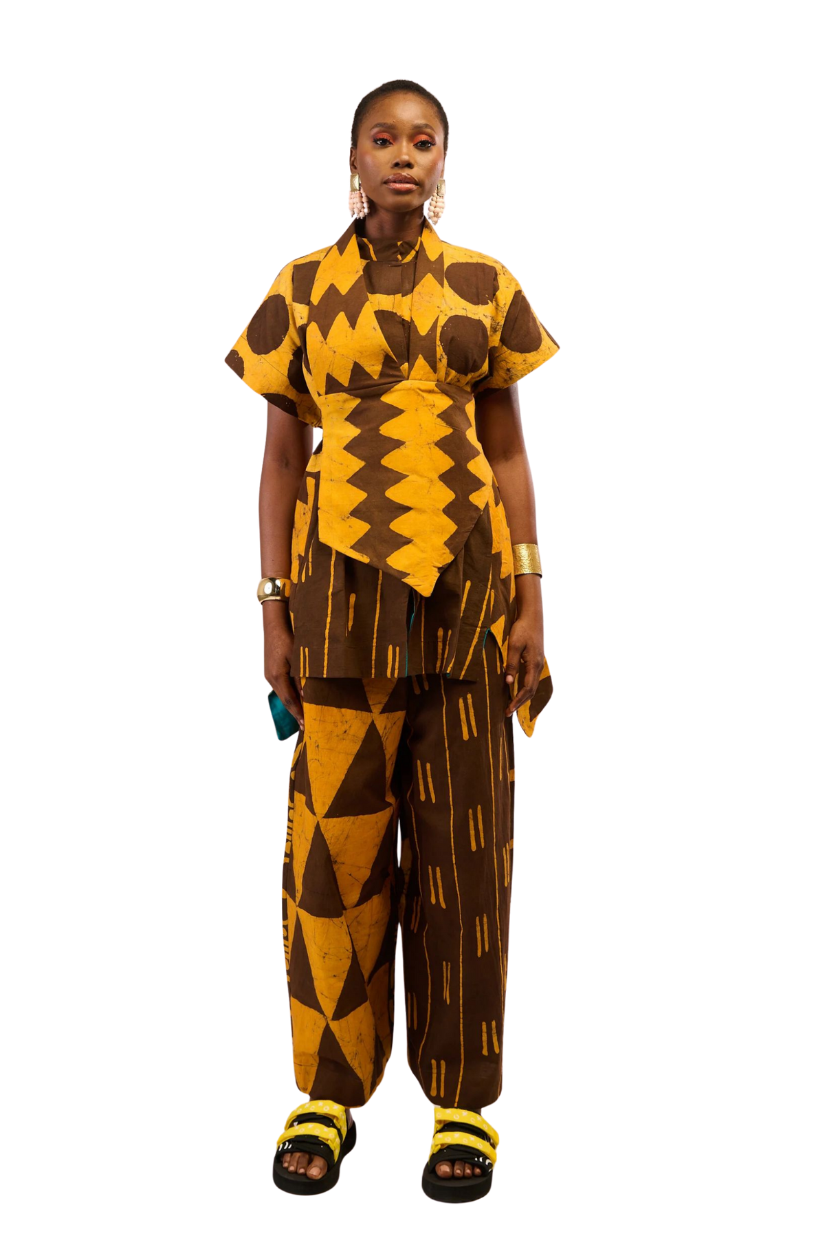 Yellow and Brown Multiprint Culottes