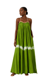 Raffia Strap Gathered Dress
