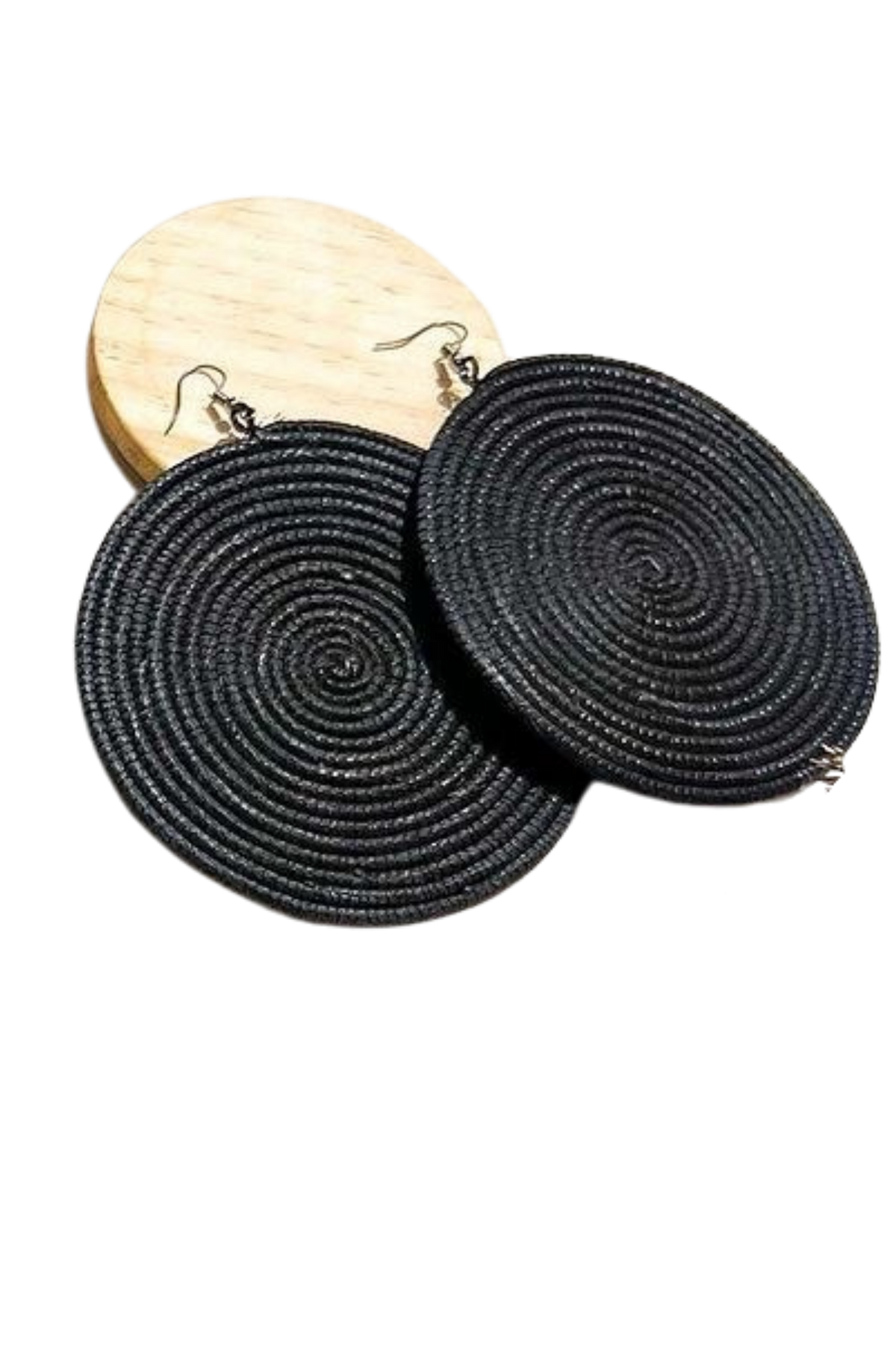 Circular Sisal Earrings (Black)