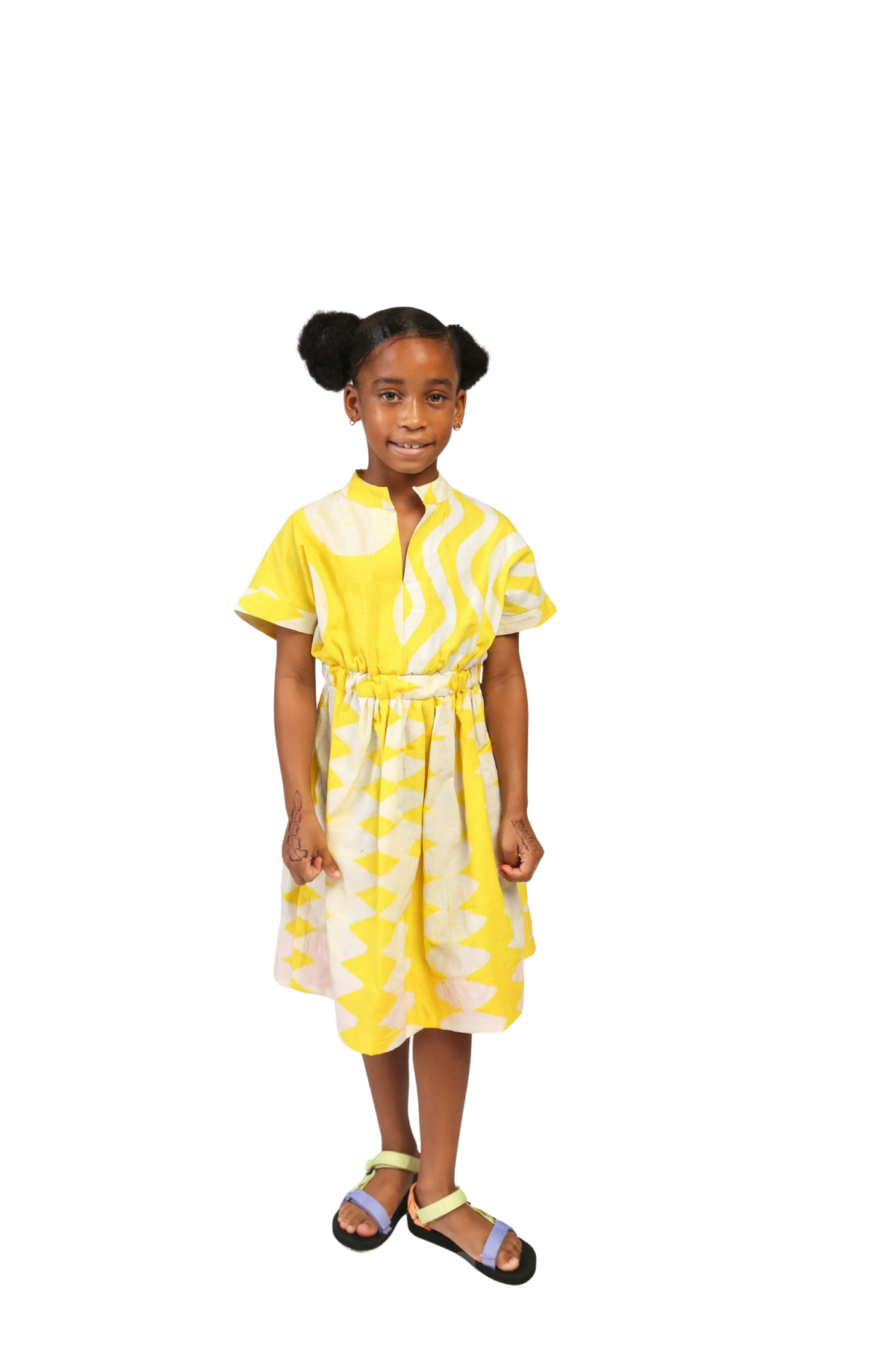 Kids Yellow and White Buba Dress