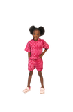 Kids Pink Multiprint Shirt