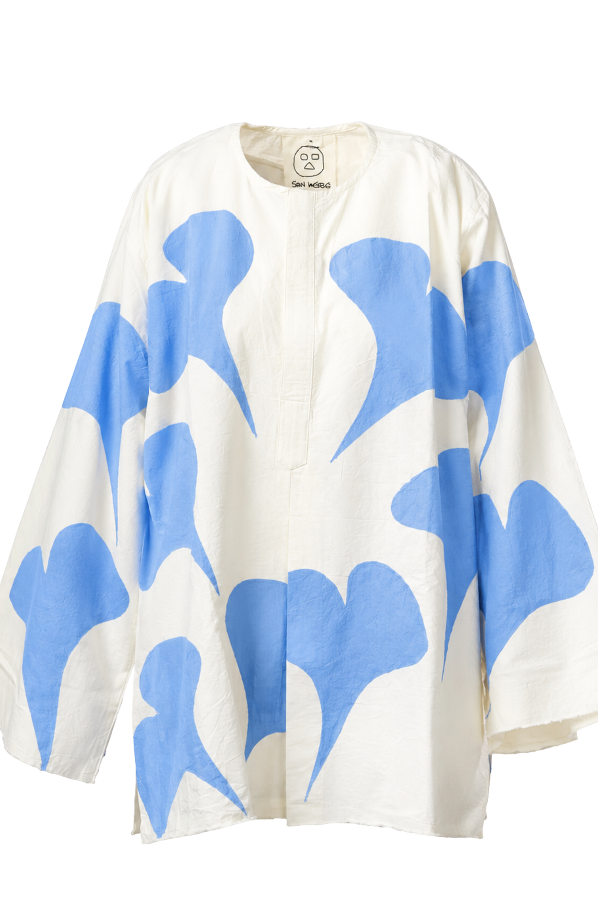 Ufan Slit Tunic Top (Pastel Blue)