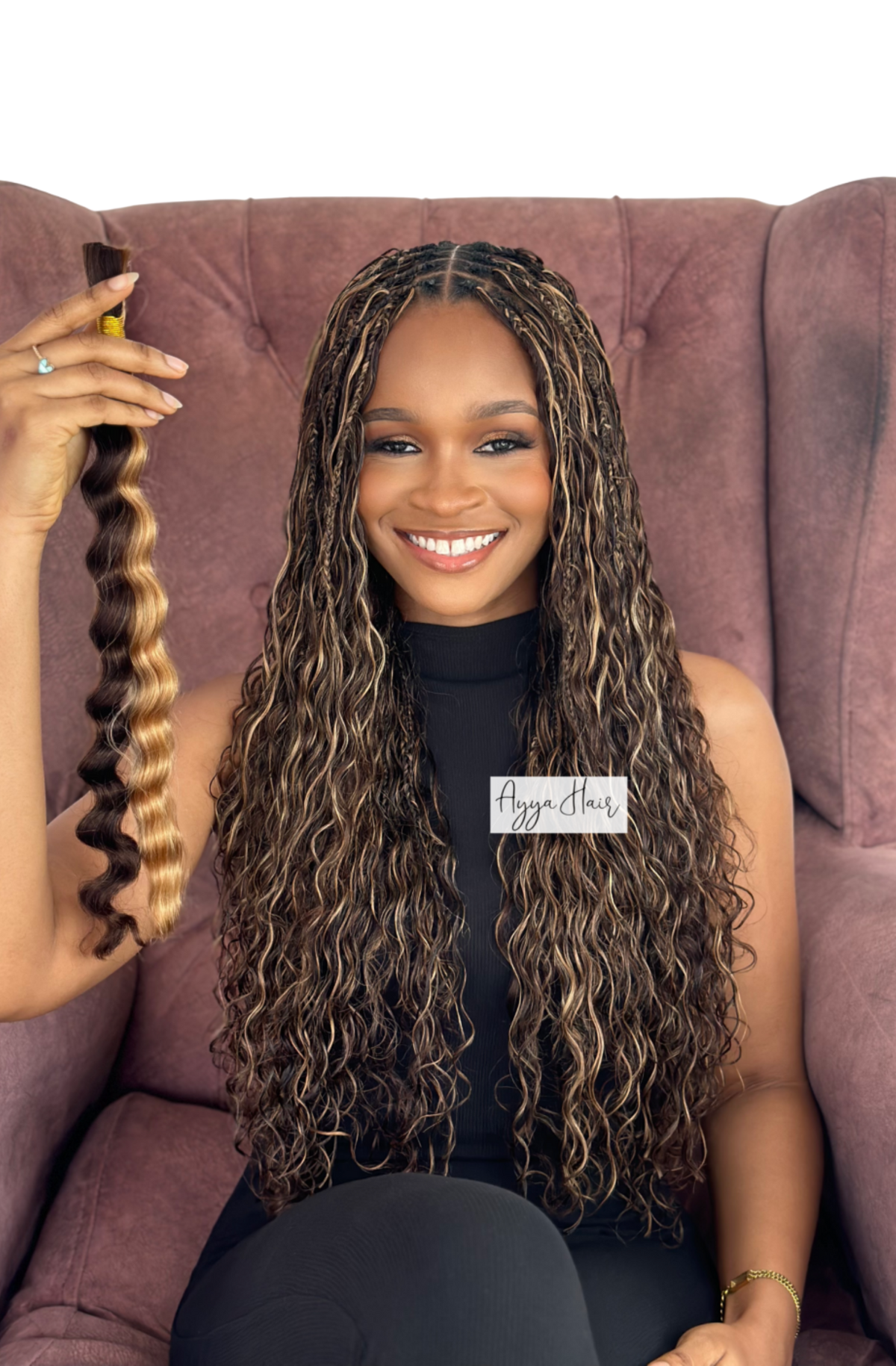 Boho Beach Wave Human Braiding Hair (Chocolate Caramel)