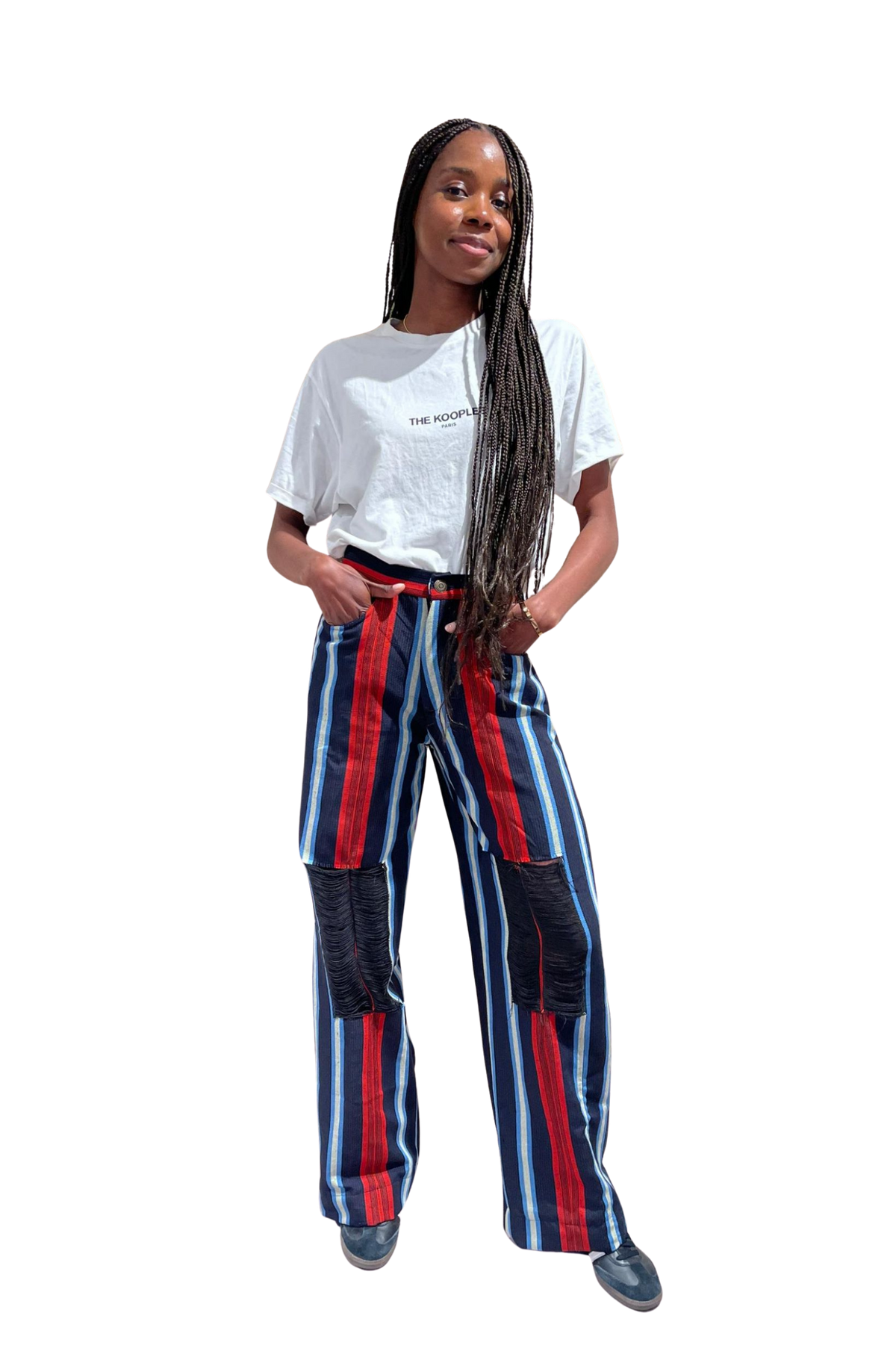 Blue/Red Ripped Pants