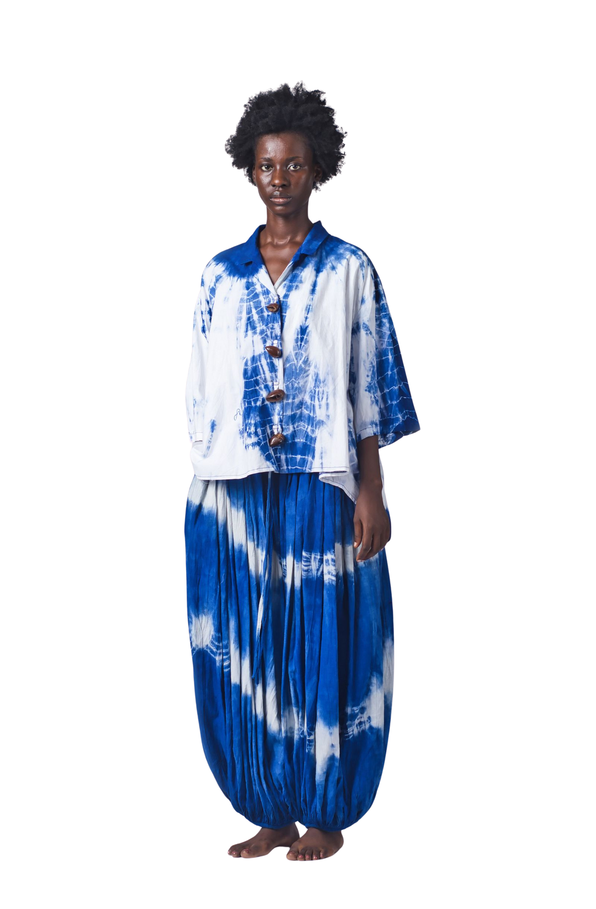 Bibi Tie and Dye Balloon Pants (Blue)