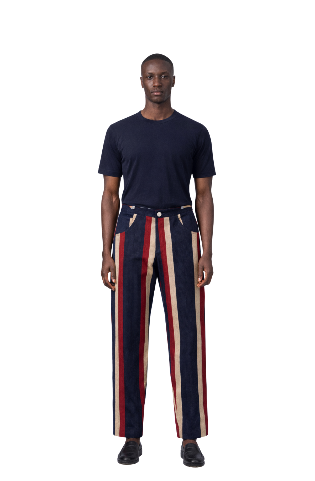 Men Aso-Oke Pants (Blue/Wine)