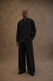 Men Linen Set (Black)
