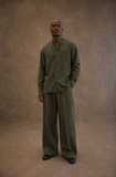 Men Linen Set (Olive)