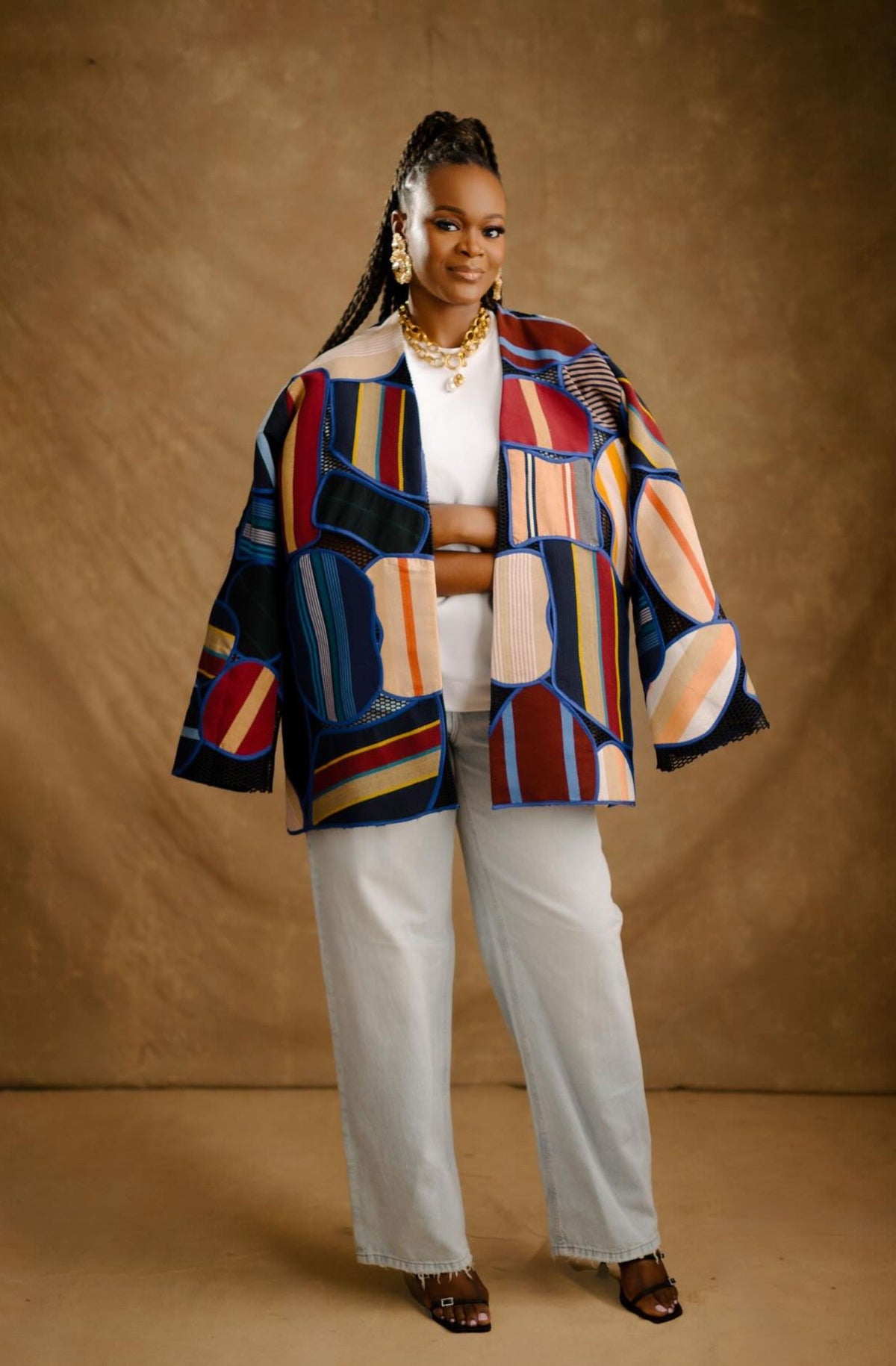 Blue Jacket Patchwork Patchwork Jacket (Blue) – Aniya