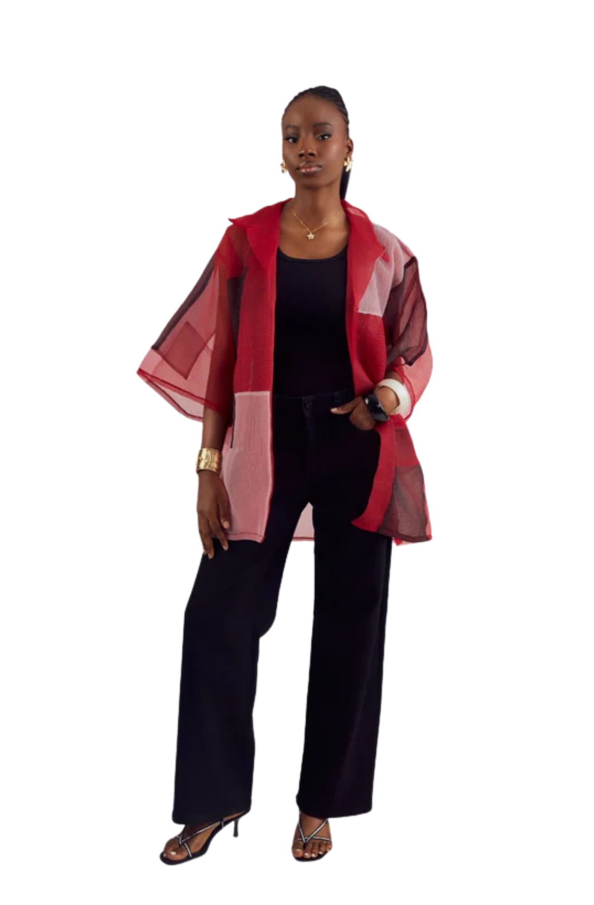 Athena Organza Shirt (Red)