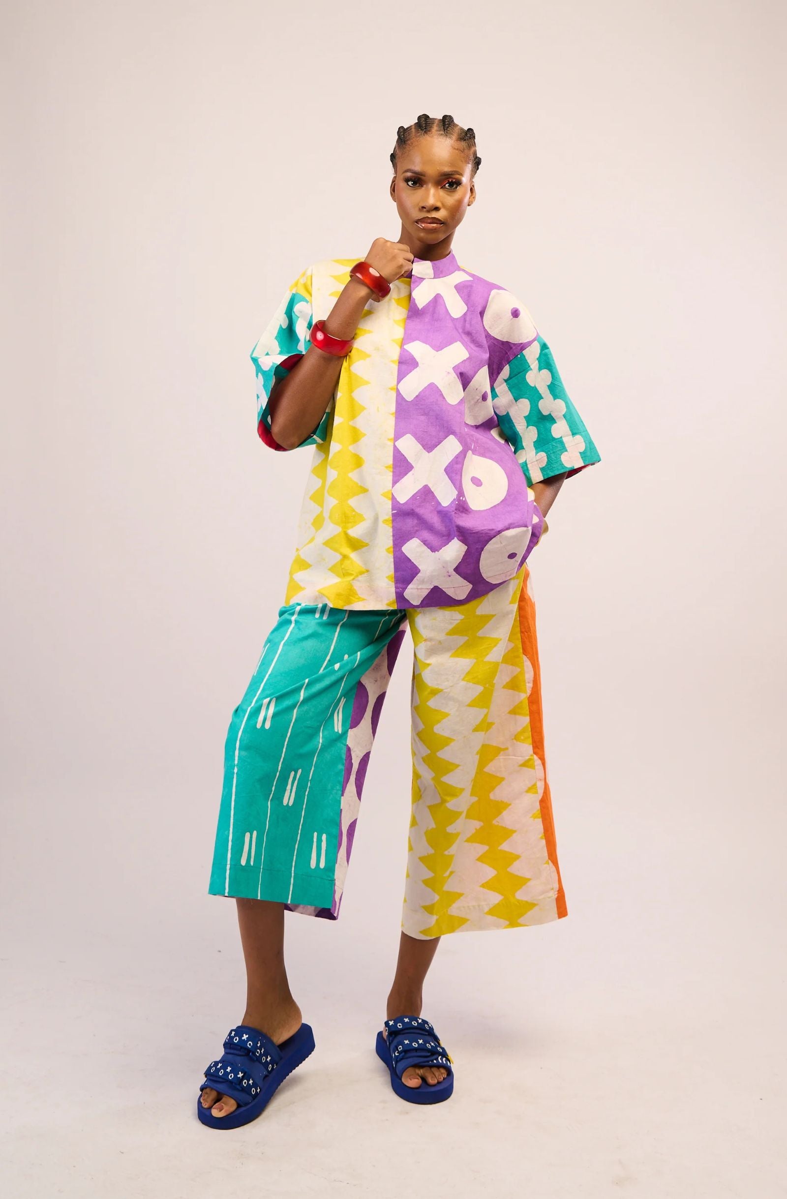 Seagreen and White Culottes