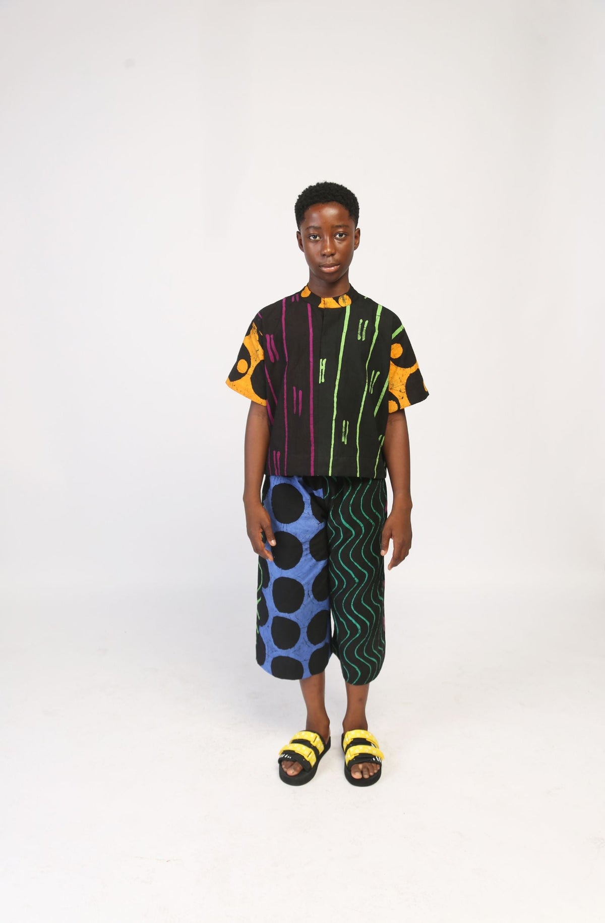 Kids Blue and Black Leg Culottes