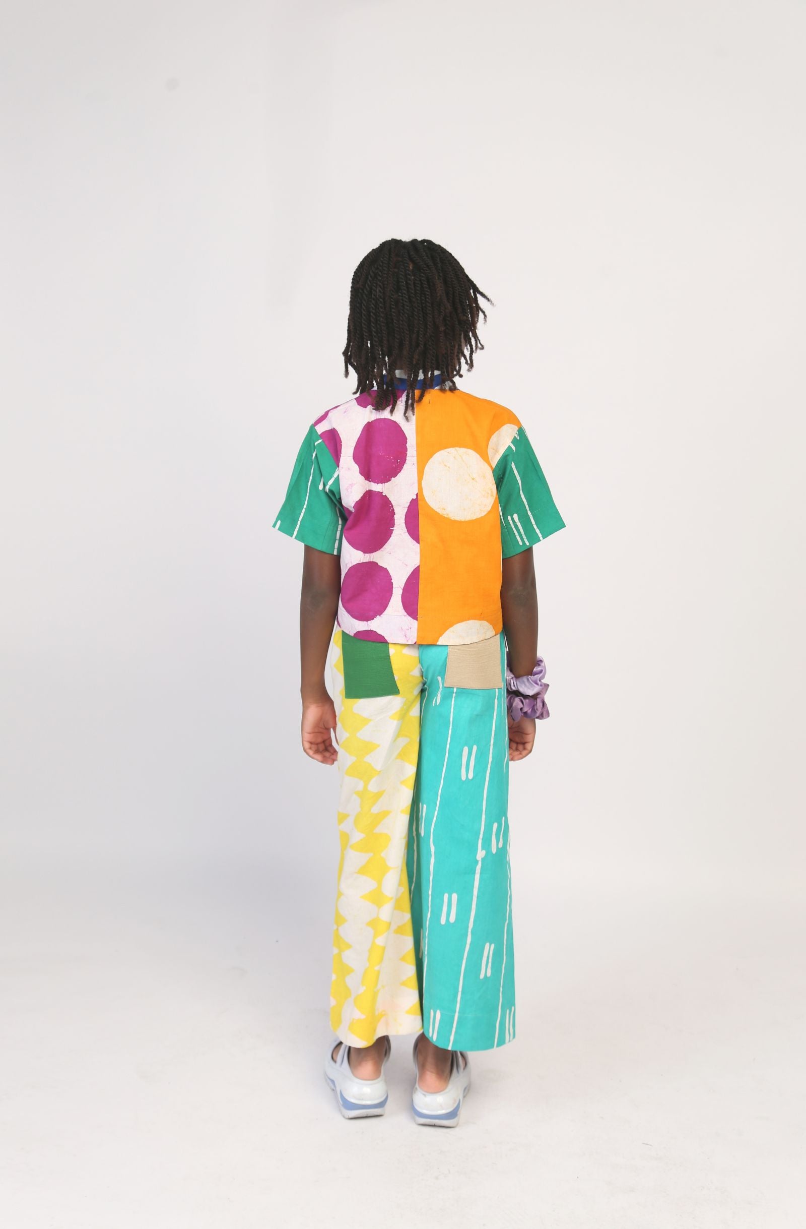 Kids Orange and Magenta Wide leg Pants