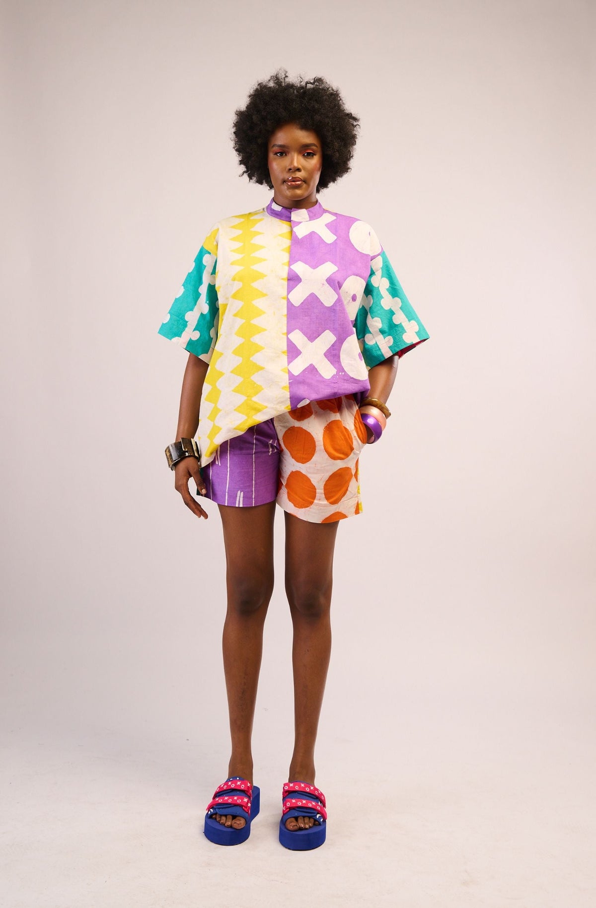 Yellow and White Multicolour Shirt