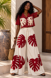 Emana Crop Top (Red and White)